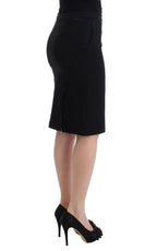 GF Ferre Black Straight Pencil Skirt - Zeiniez