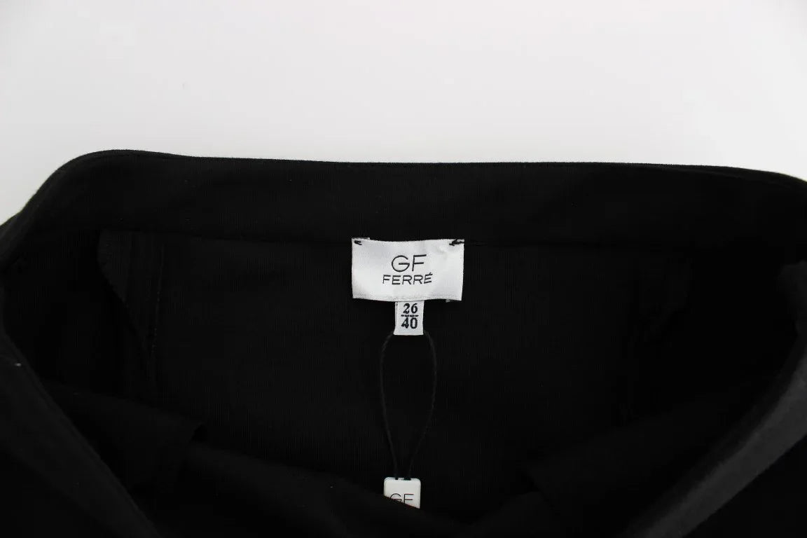 GF Ferre Black Straight Pencil Skirt - Zeiniez