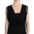 Roccobarocco Black Embellished Jersey Mini Sheath Short Dress - Zeiniez