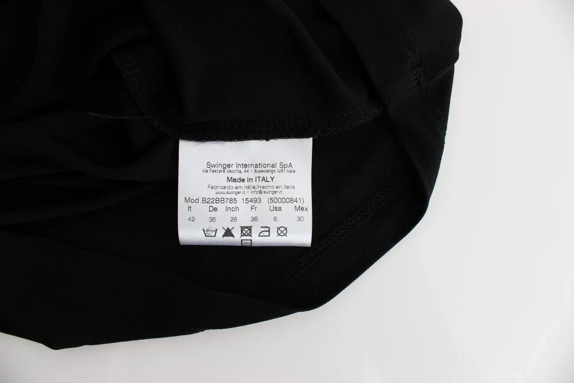 Roccobarocco Black Embellished Jersey Mini Sheath Short Dress - Zeiniez