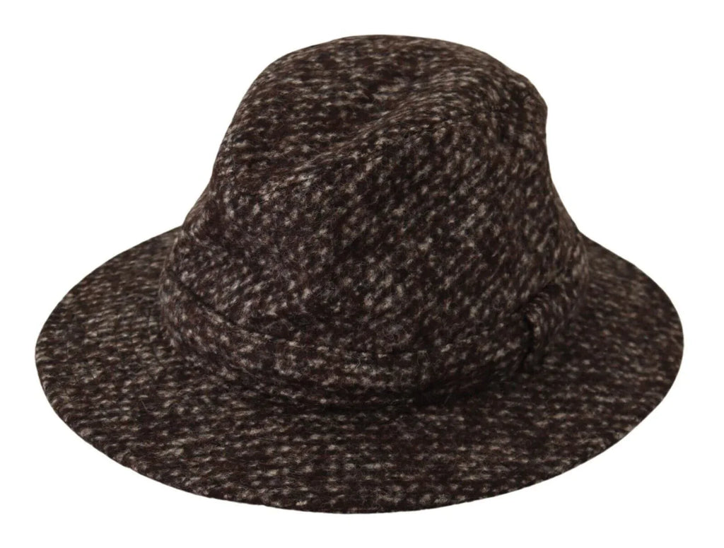 Dolce & Gabbana Gray Melange Blended Textured Tweed Hat - Zeiniez