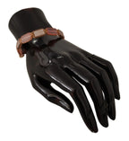 Nialaya Multicolor Crystals Logo Embellished Adjustable Bracelet - Zeiniez