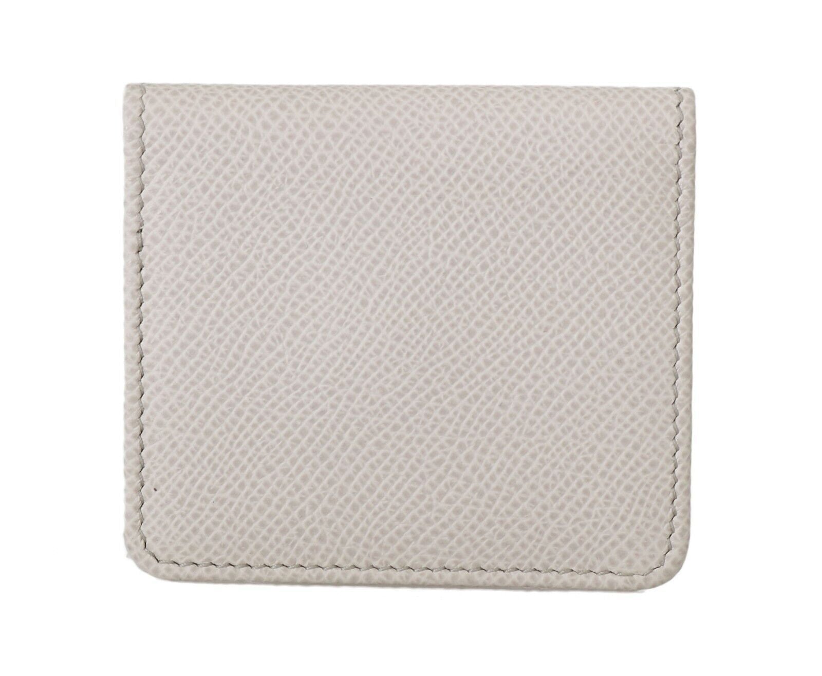 Dolce & Gabbana White Dauphine Leather Holder Pocket Wallet Condom Case - Zeiniez