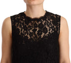 Dolce & Gabbana Black Floral Lace Sheath Sleeveless Mini Dress - Zeiniez