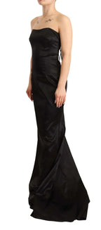 Dolce & Gabbana Black Silk Stretch Sheath Mermaid Gown Dress - Zeiniez