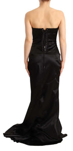 Dolce & Gabbana Black Silk Stretch Sheath Mermaid Gown Dress - Zeiniez