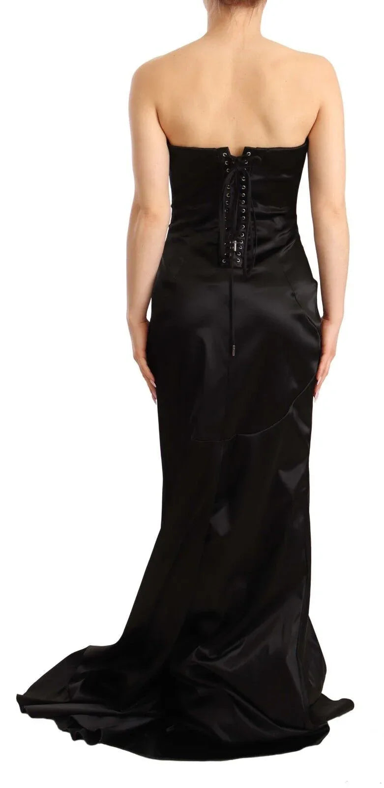 Dolce & Gabbana Black Silk Stretch Sheath Mermaid Gown Dress - Zeiniez
