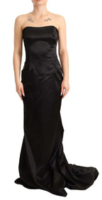 Dolce & Gabbana Black Silk Stretch Sheath Mermaid Gown Dress - Zeiniez
