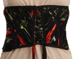 Dolce & Gabbana Black Corset Belt Stretch Waist Strap Silk Top - Zeiniez