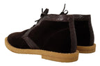 Dolce & Gabbana Brown Velvet Exotic Leather Boots - Zeiniez