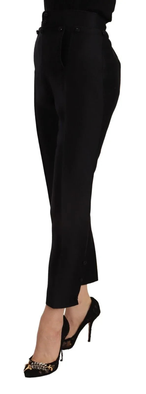 Dsquared² Black Wool High Waist Skinny Women Pants - Zeiniez
