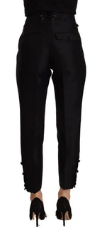 Dsquared² Black Wool High Waist Skinny Women Pants - Zeiniez