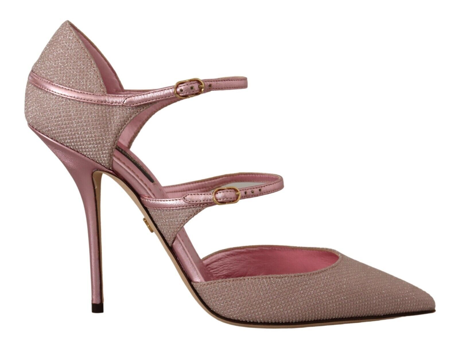 Dolce & Gabbana Pink Glittered Strappy Sandals Mary Jane Shoes - Zeiniez
