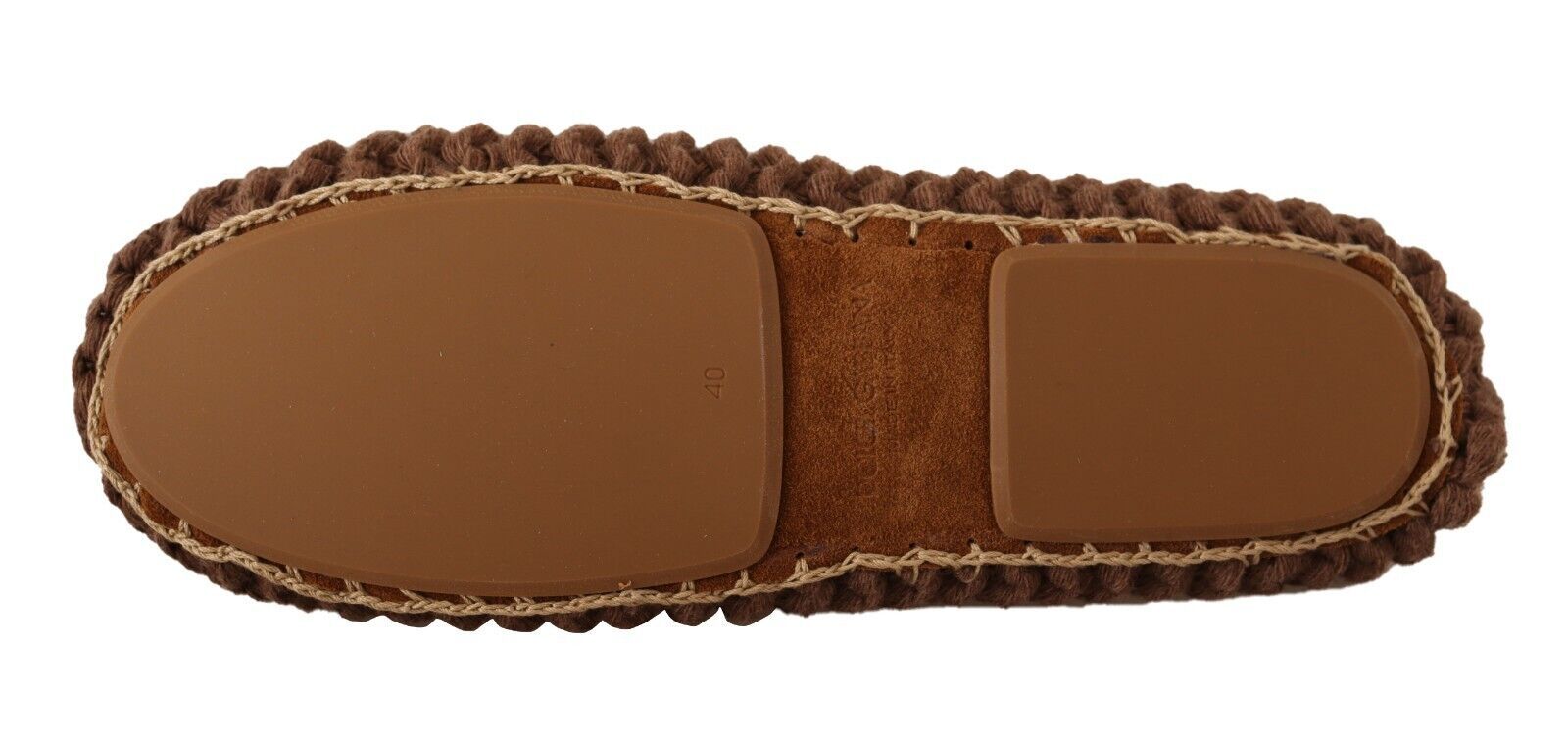 Dolce & Gabbana Brown Slip On Ballerina Flats Wool Knit Shoes - Zeiniez