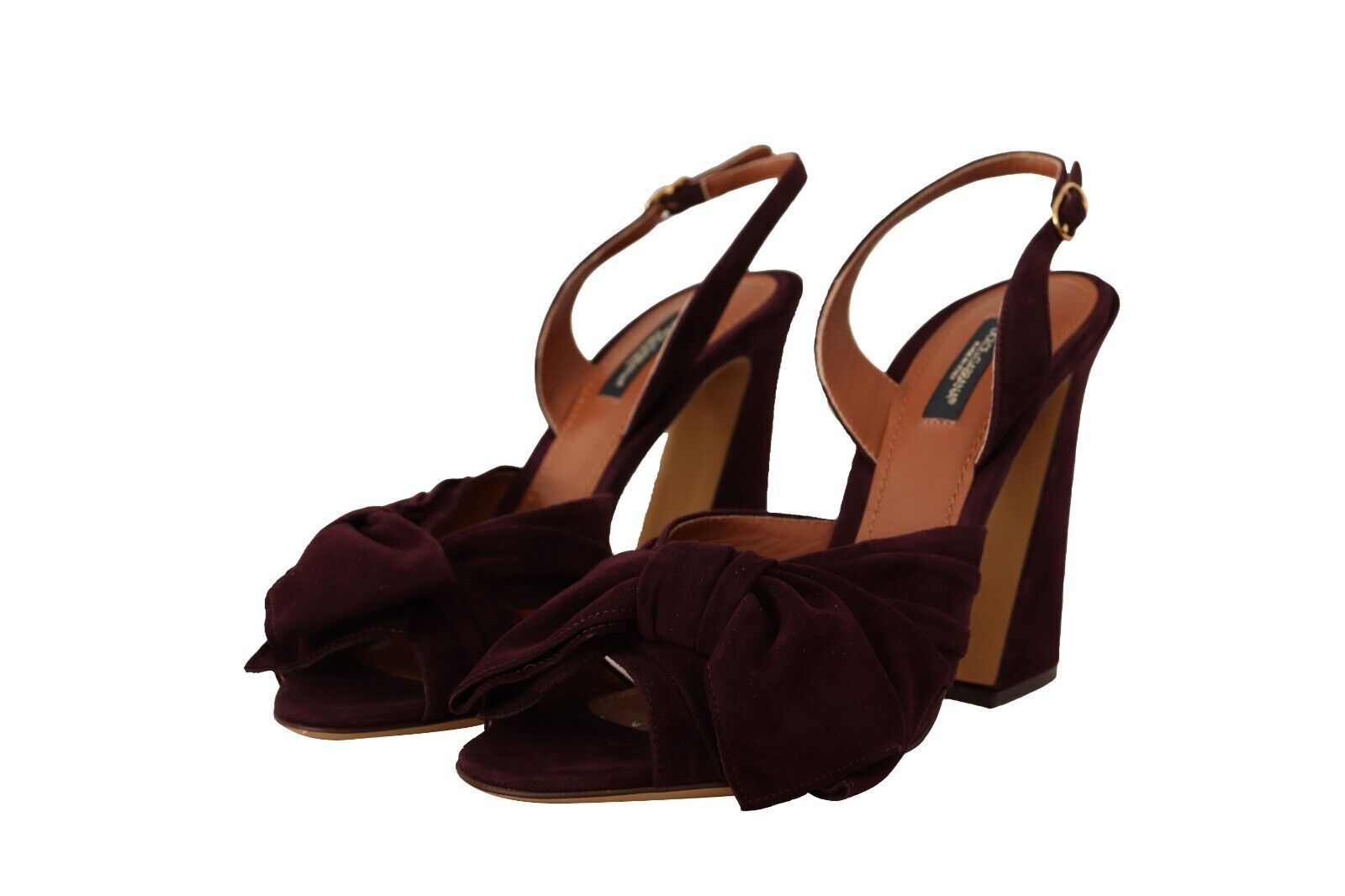 Dolce & Gabbana Dark Purple Suede Ankle Strap Sandals Shoes - Zeiniez