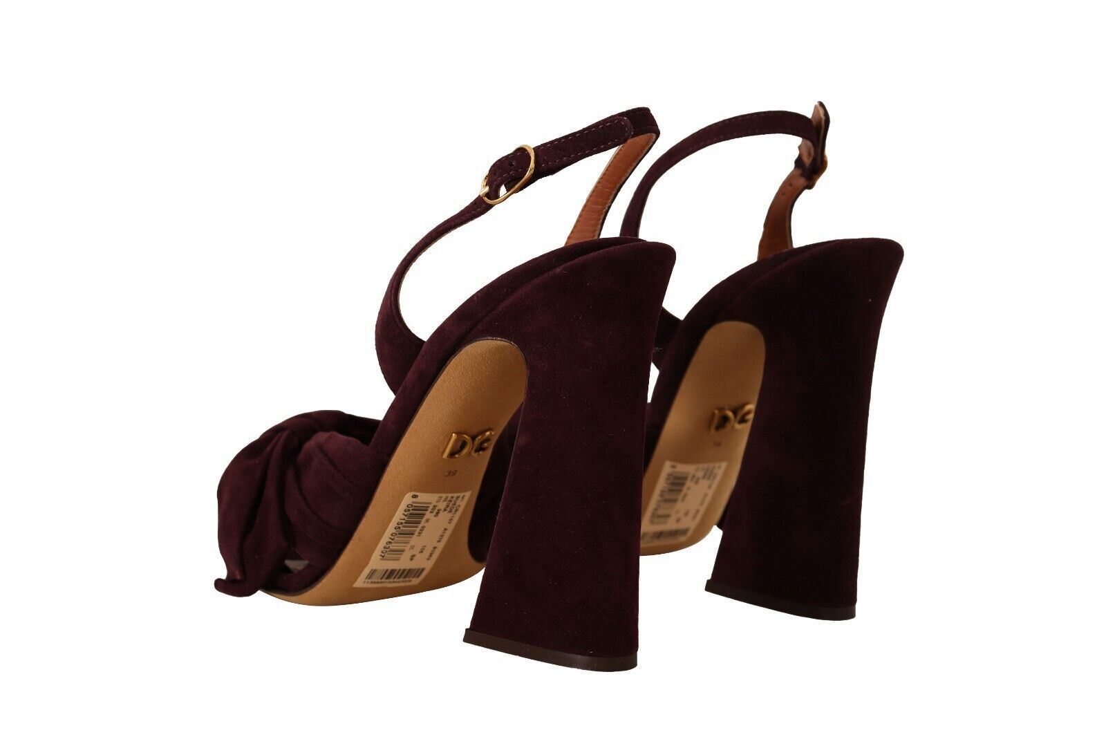 Dolce & Gabbana Dark Purple Suede Ankle Strap Sandals Shoes - Zeiniez