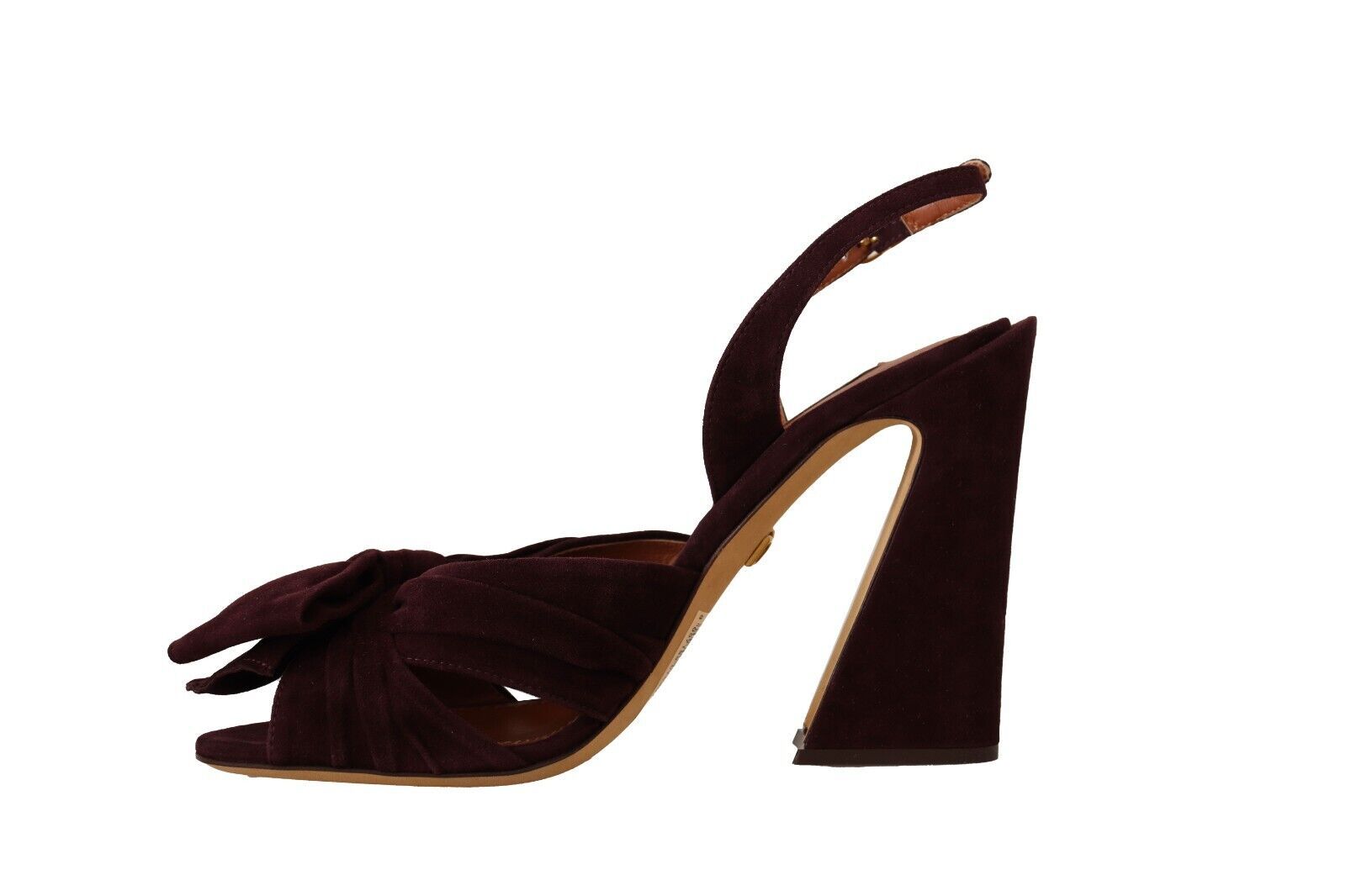 Dolce & Gabbana Dark Purple Suede Ankle Strap Sandals Shoes - Zeiniez