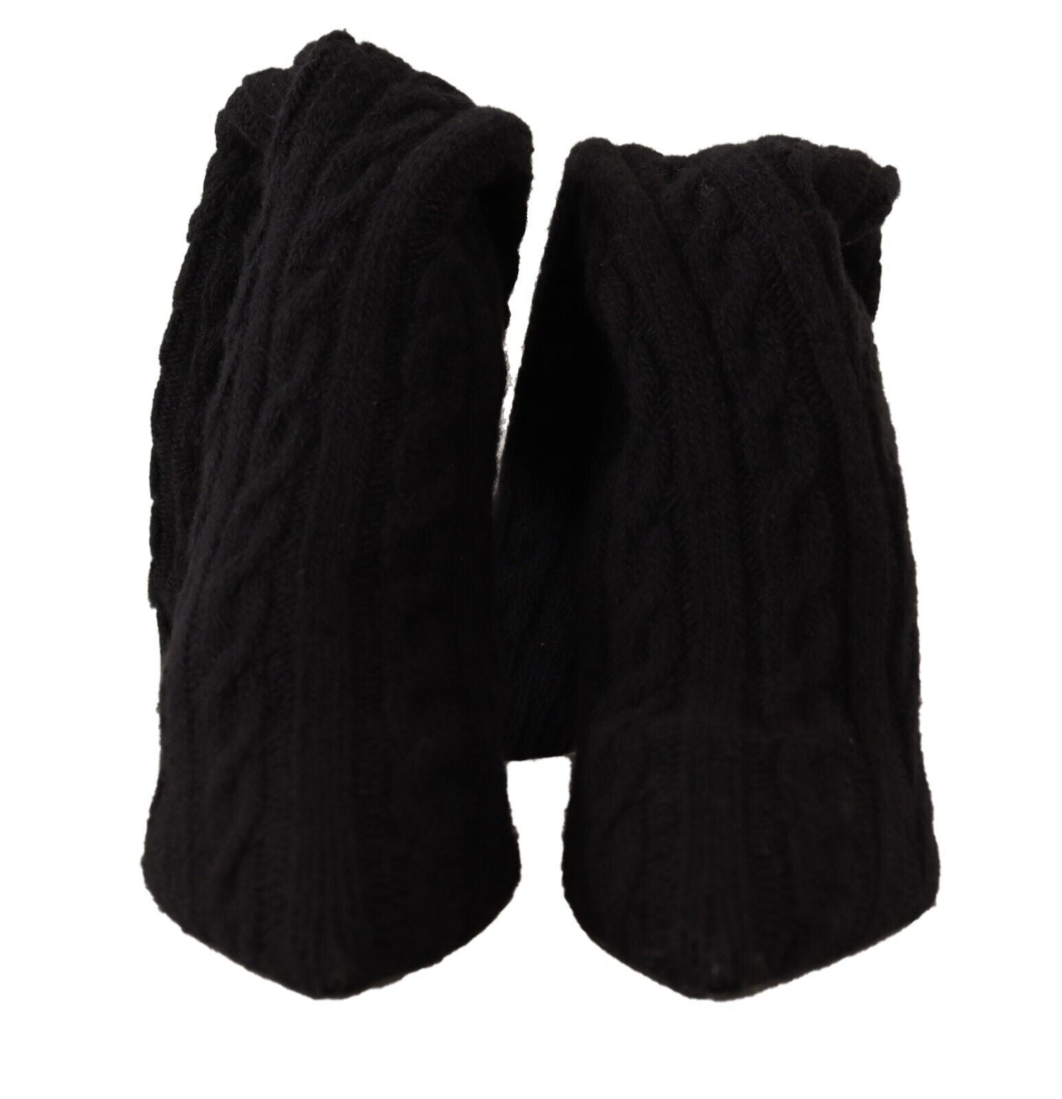 Dolce & Gabbana Black Stretch Socks Knee High Booties Shoes - Zeiniez