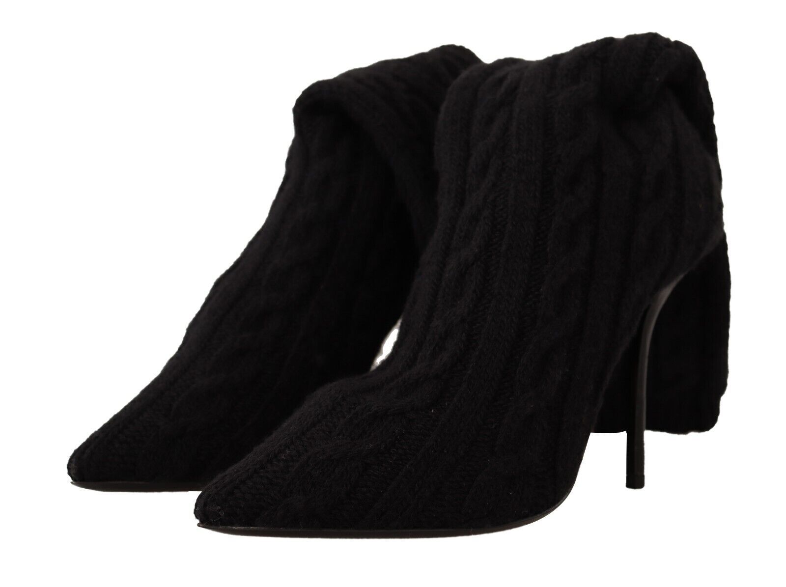 Dolce & Gabbana Black Stretch Socks Knee High Booties Shoes - Zeiniez