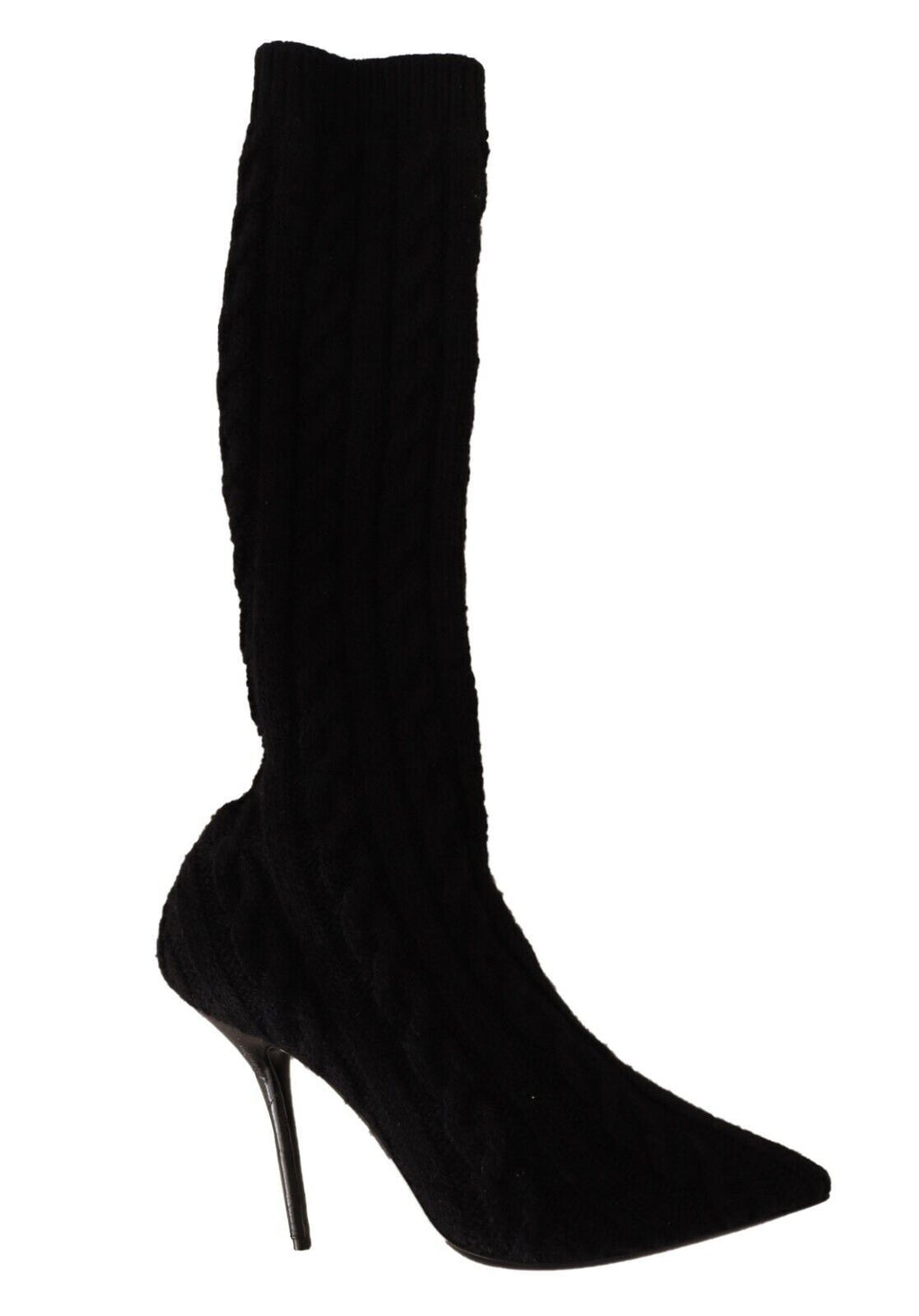 Dolce & Gabbana Black Stretch Socks Knee High Booties Shoes - Zeiniez
