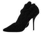 Dolce & Gabbana Black Stretch Socks Knee High Booties Shoes - Zeiniez
