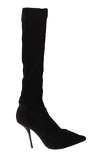 Dolce & Gabbana Black Stretch Socks Knee High Booties Shoes - Zeiniez