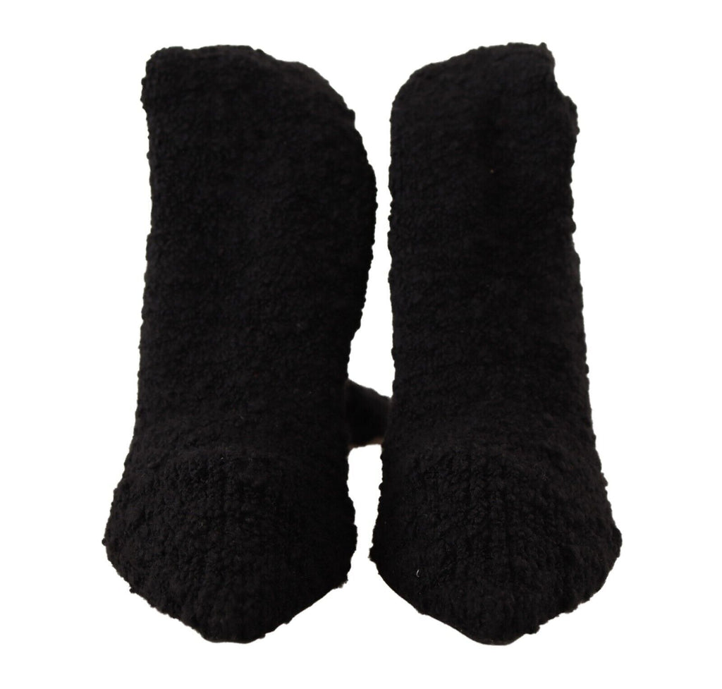 Dolce & Gabbana Black Stretch Socks Knee High Booties Shoes - Zeiniez