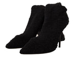 Dolce & Gabbana Black Stretch Socks Knee High Booties Shoes - Zeiniez