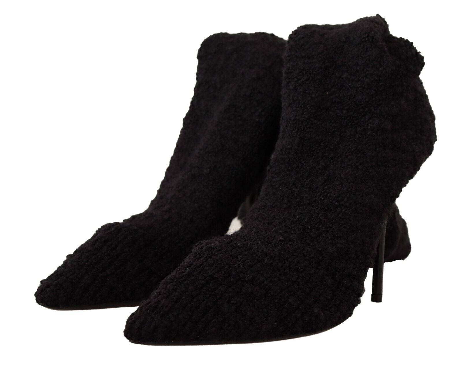 Dolce & Gabbana Black Stretch Socks Knee High Booties Shoes - Zeiniez