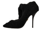 Dolce & Gabbana Black Stretch Socks Knee High Booties Shoes - Zeiniez