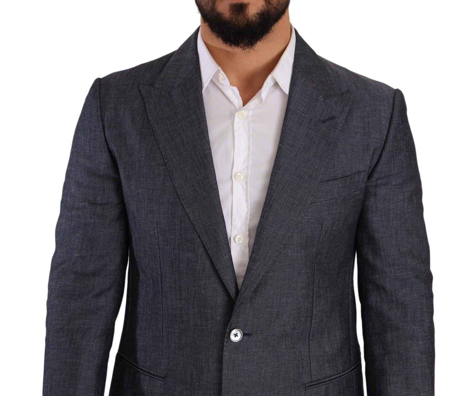 Dolce & Gabbana Blue Linen Cotton Jacket TAORMINA Blazer - Zeiniez