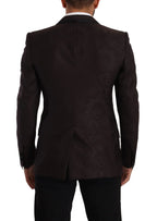 Dolce & Gabbana Purple Jacquard Single Breasted SICILIA Blazer - Zeiniez