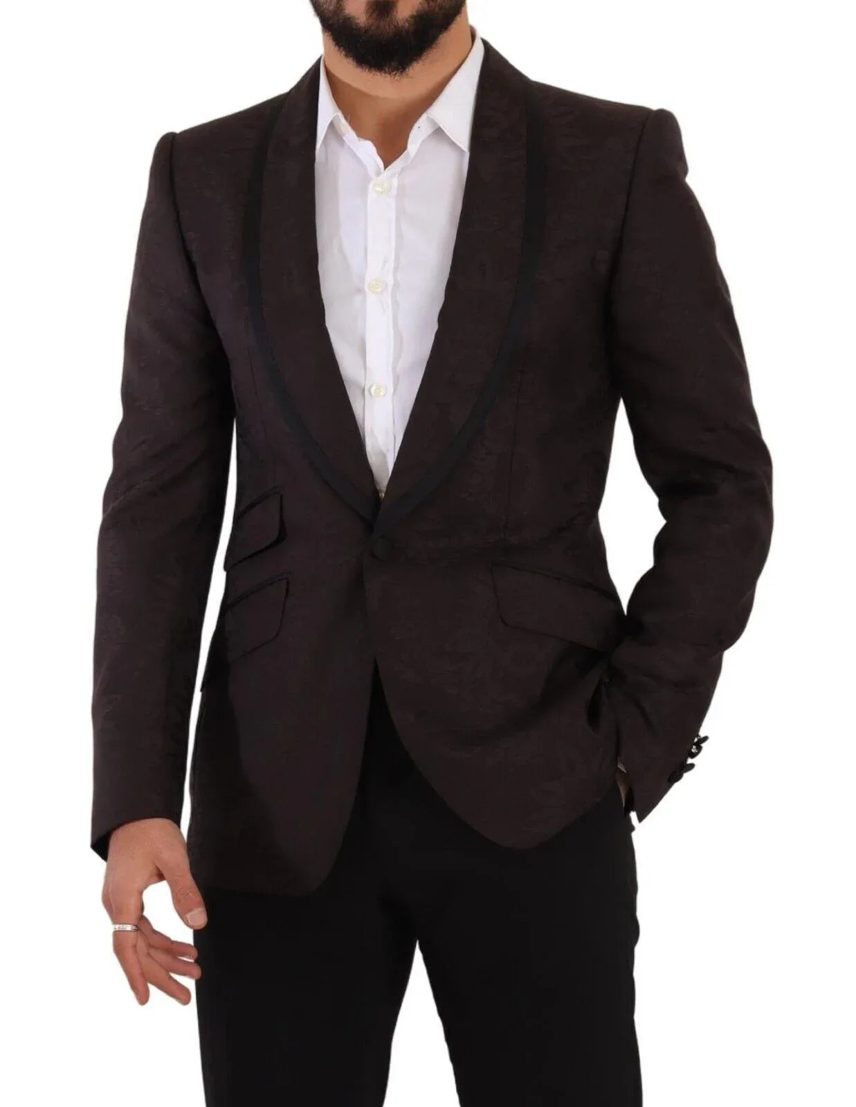 Dolce & Gabbana Purple Jacquard Single Breasted SICILIA Blazer - Zeiniez