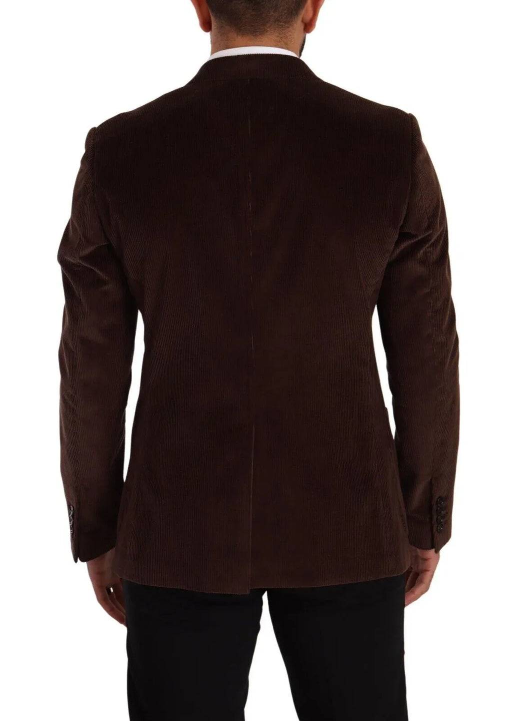 Dolce & Gabbana Brown Corduroy Slim Fit Coat DG Logo Blazer - Zeiniez