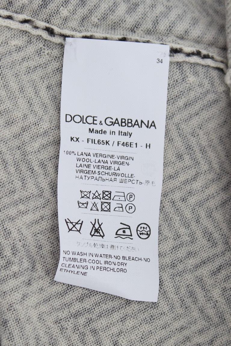 Dolce & Gabbana Black White Wool Top Cardigan Sweater - Zeiniez