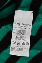 Dolce & Gabbana Green Black Silk Cashmere Sweater - Zeiniez