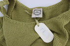 PINK MEMORIES Green Cotton Blend Knitted Sleeveless Sweater - Zeiniez
