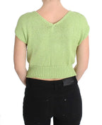 PINK MEMORIES Green Cotton Blend Knitted Sweater - Zeiniez