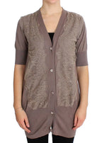 PINK MEMORIES Purple Lace Cotton Cardigan Sweater - Zeiniez