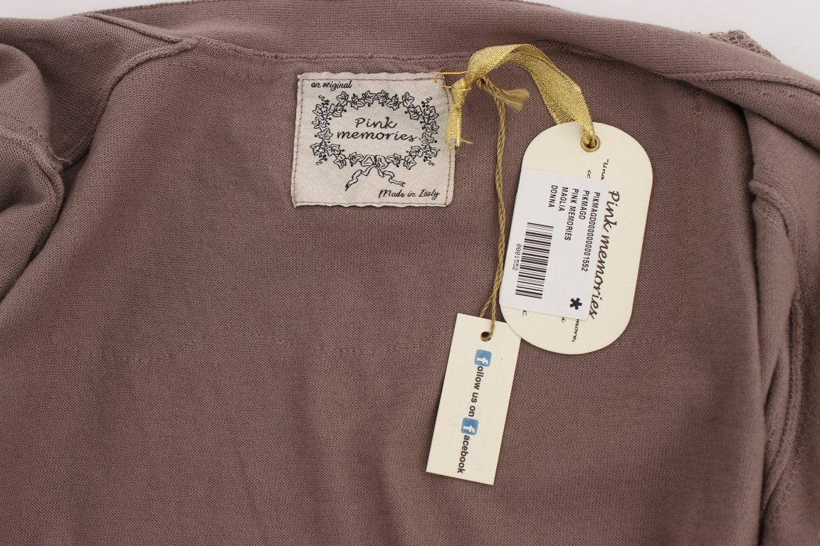 PINK MEMORIES Purple Lace Cotton Cardigan Sweater - Zeiniez