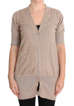 PINK MEMORIES Pink Lace Cotton Cardigan Sweater - Zeiniez