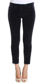 Costume National Purple Cropped Corduroys Jeans - Zeiniez