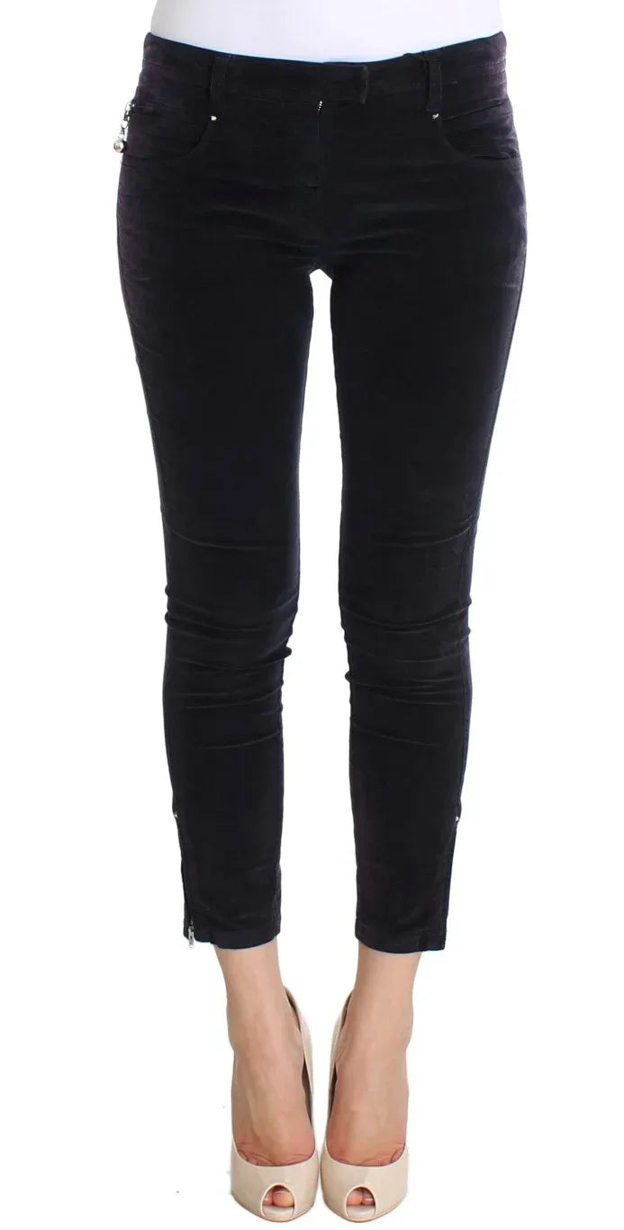 Costume National Purple Cropped Corduroys Jeans - Zeiniez