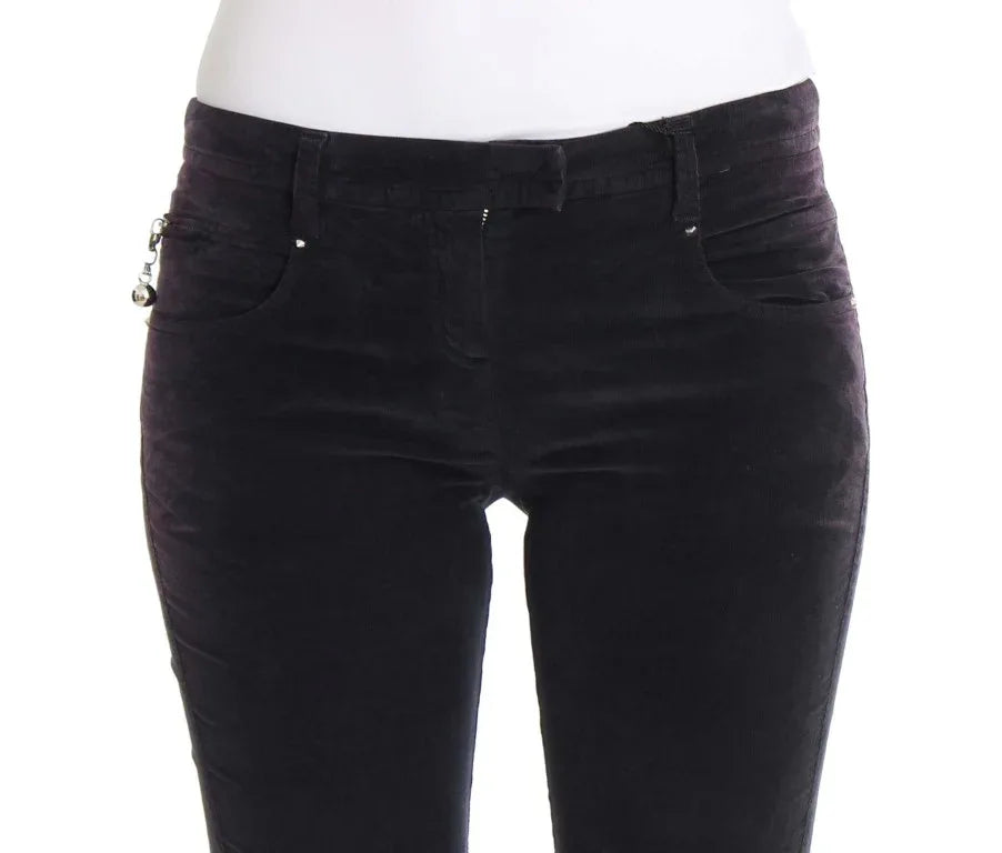 Costume National Purple Cropped Corduroys Jeans - Zeiniez