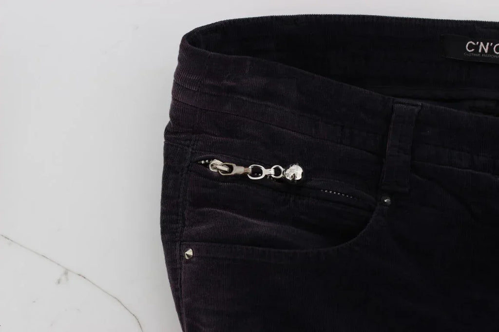 Costume National Purple Cropped Corduroys Jeans - Zeiniez