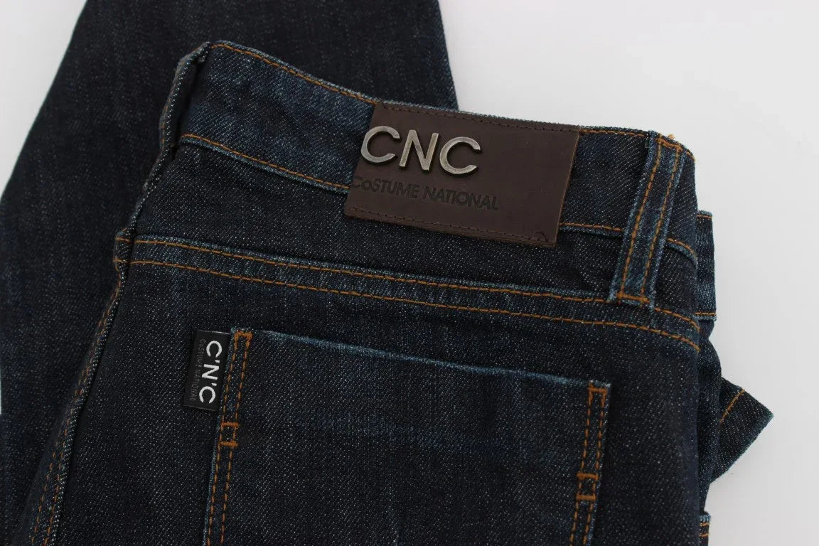 Costume National Blue Cotton Stretch Slim Fit Jeans - Zeiniez