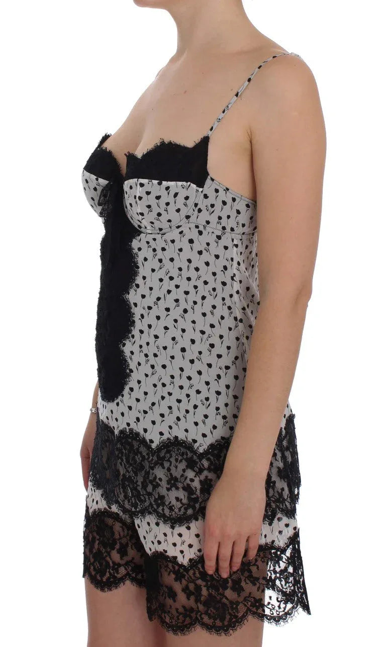 Dolce & Gabbana Black Silk Lace Babydoll Lingerie Top - Zeiniez