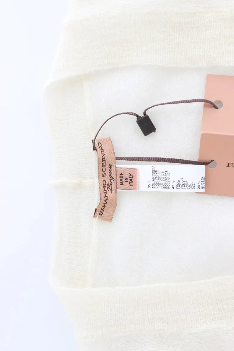 Ermanno Scervino White Wool Cardigan Sweater - Zeiniez