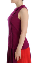 Barbara Casasola Purple Silk Sleeveless Blouse Top - Zeiniez