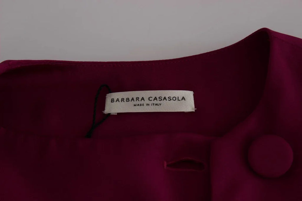 Barbara Casasola Purple Silk Sleeveless Blouse Top - Zeiniez